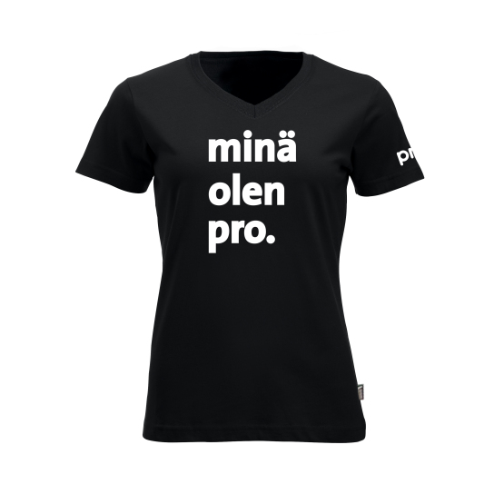 Kiteen Tekstiilitehdas Minä olen pro -kotimainen naisten t-paita